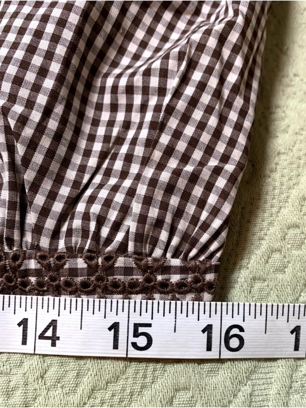 NWT Caroline Constas Brown Gingham Lace Trim Crop Top Maxi Skirt Set Small S - Picture 10 of 16